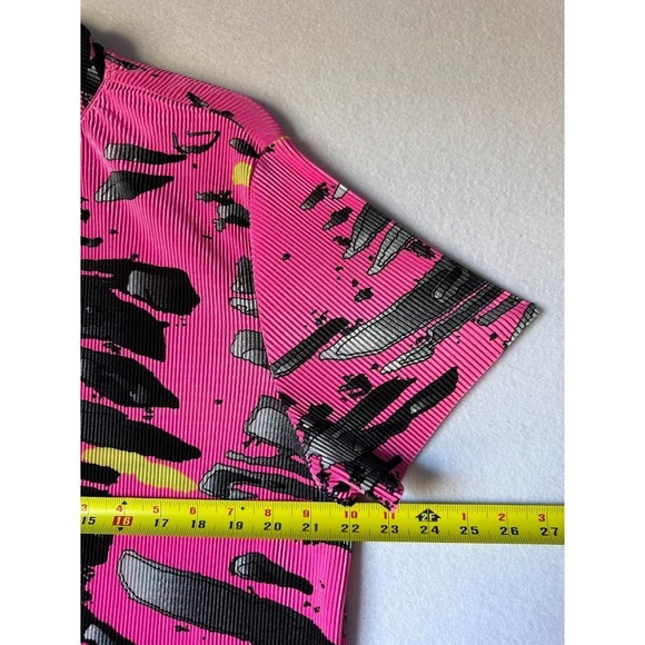 Jamie Sadock Golf Shirt Women XL Multicolor Abstract Short Sleeve Top Zip Neck - Picture 5 of 13